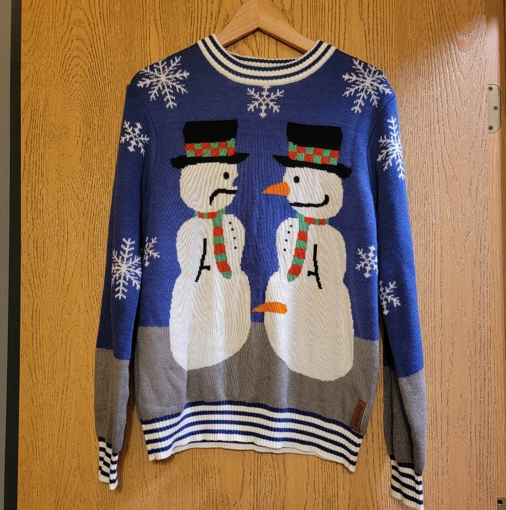Tipsy Elves Unisex  Sweater Ugly Christmas Snowman Naughty Novelty Carrot Size M
